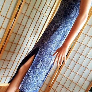 Paisley Silk Midi Dress